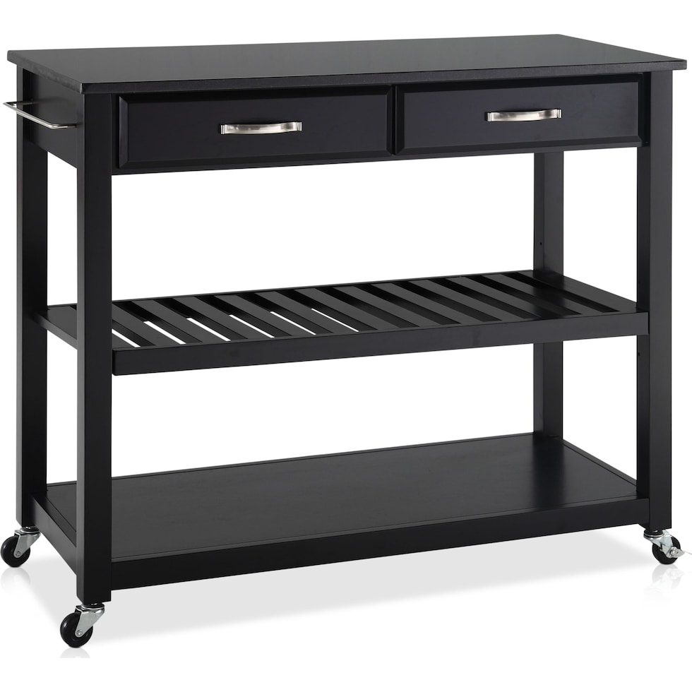 elias black kitchen cart   