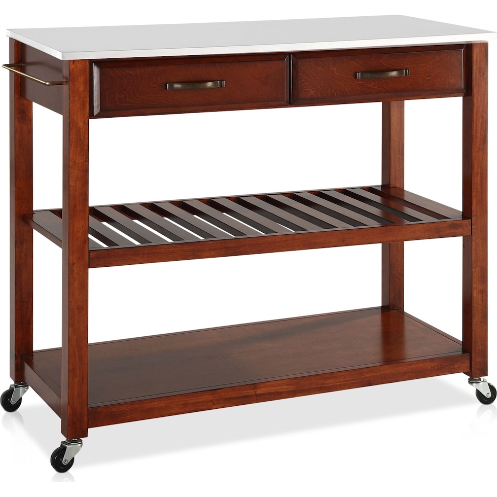 elias dark brown kitchen cart   