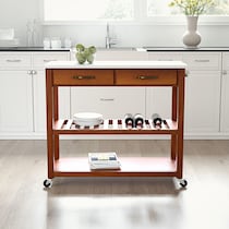 elias dark brown kitchen cart   