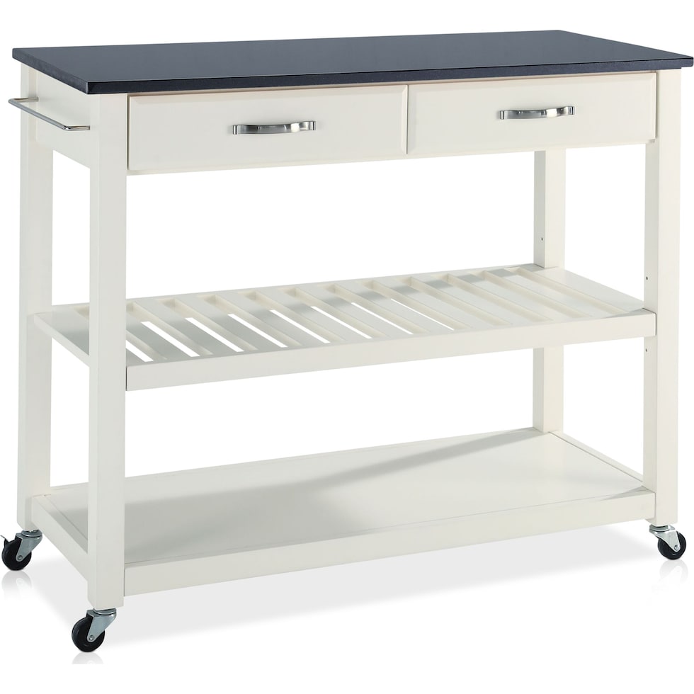 elias white kitchen cart   