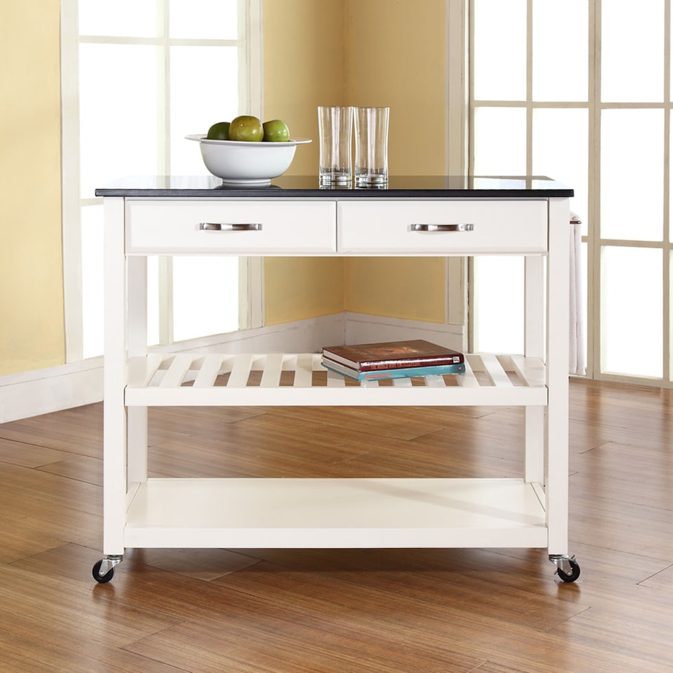 elias white kitchen cart   