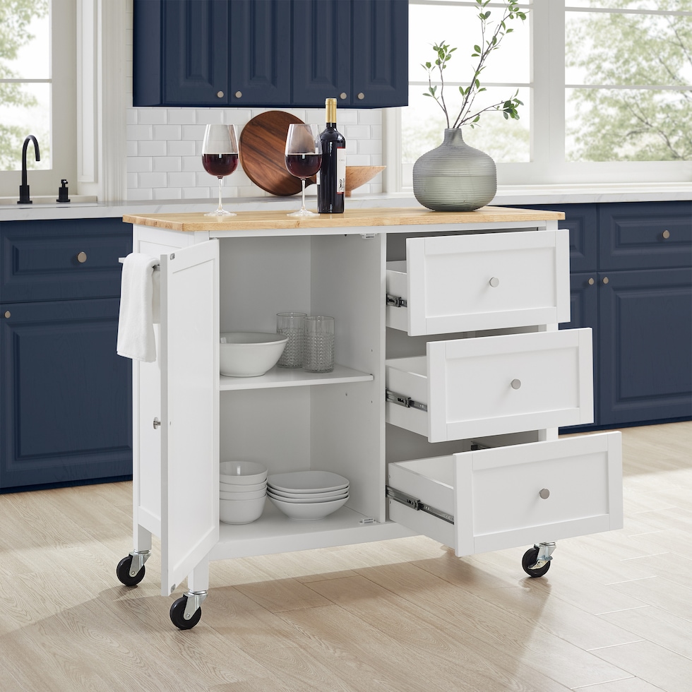elio white natural kitchen island   