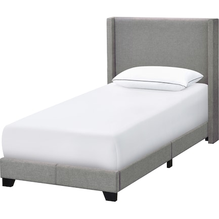 Elizabeth Twin Upholstered Bed - Light Gray