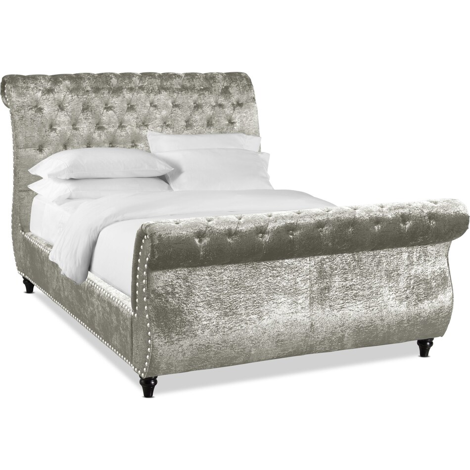 Ella King Upholstered Bed Cement American Signature Furniture