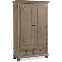 ella light brown armoire   