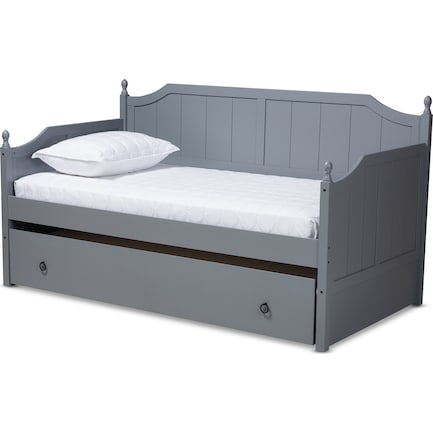 Ellamay Twin Daybed with Trundle - Gray