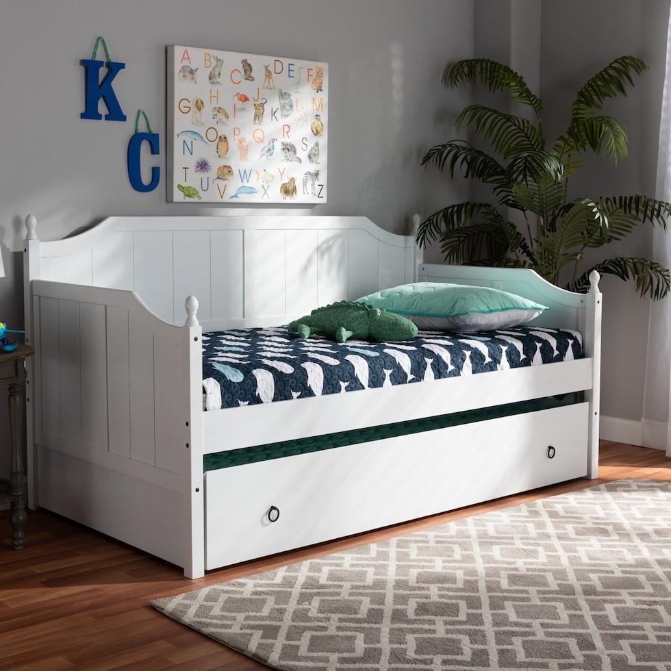 ellamay white twin bed   