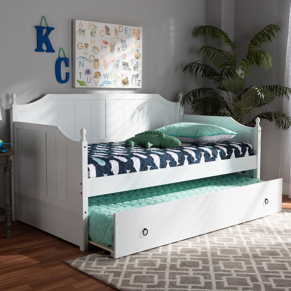 ellamay white twin bed   