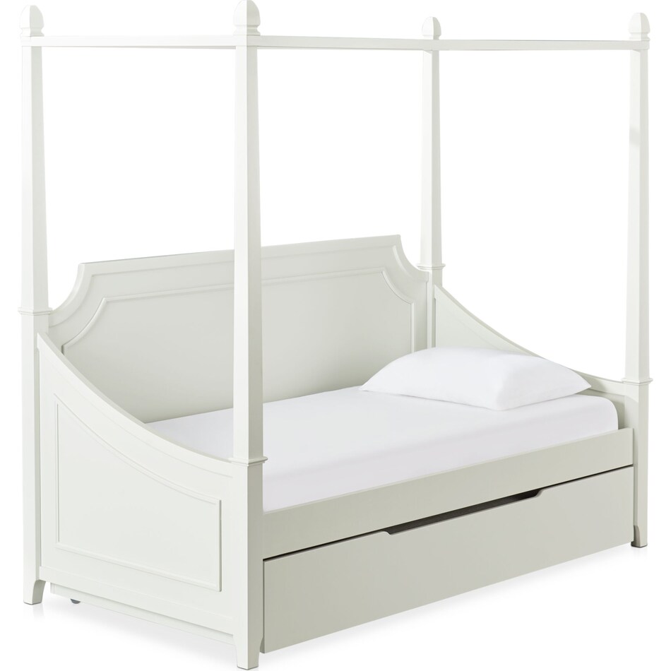 elle gray twin bed with trundle   