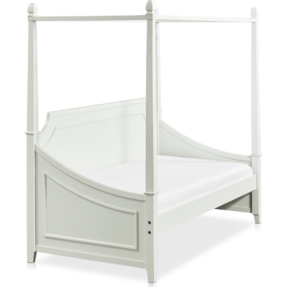 elle gray twin canopy bed   