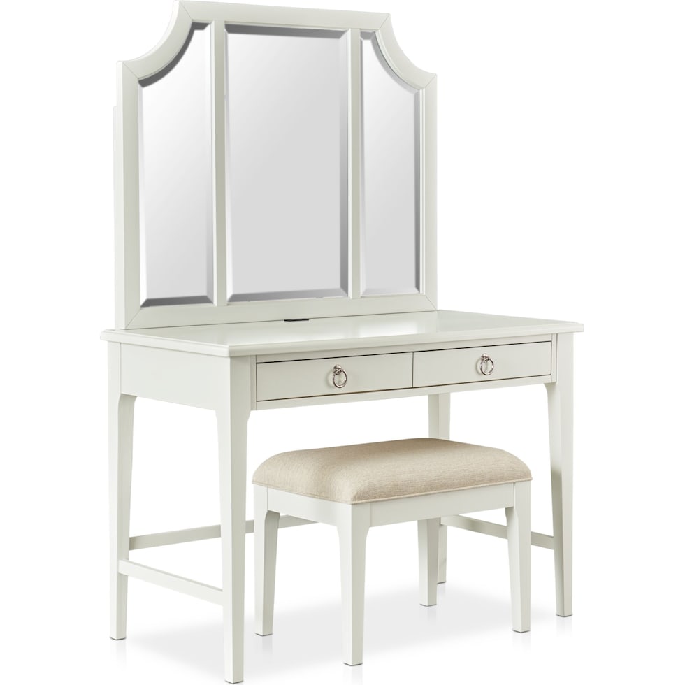 elle gray vanity desk   