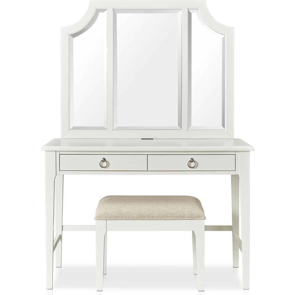 elle gray vanity desk   