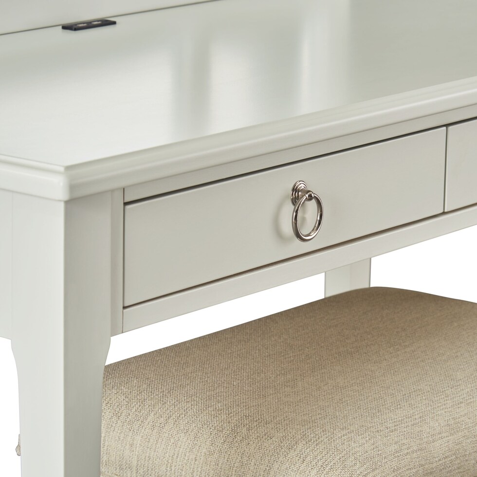 elle gray vanity desk   