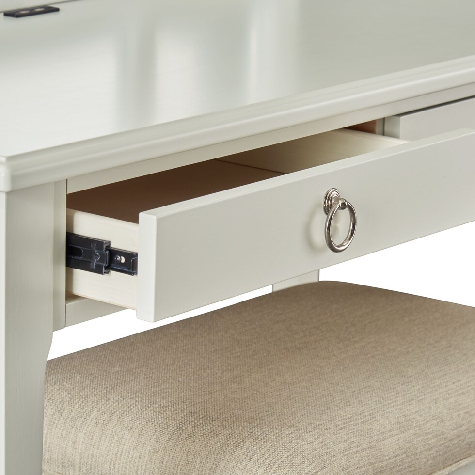 elle gray vanity desk   