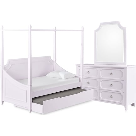 Trundle Canopy Daybed Bedroom Set, Twin Bed With Trundle And Dresser Set