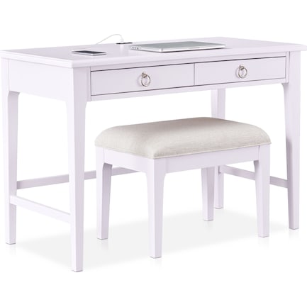 Elle Desk and Bench - Lavender