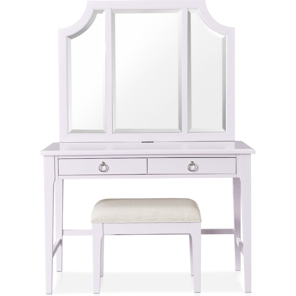 elle purple vanity desk   