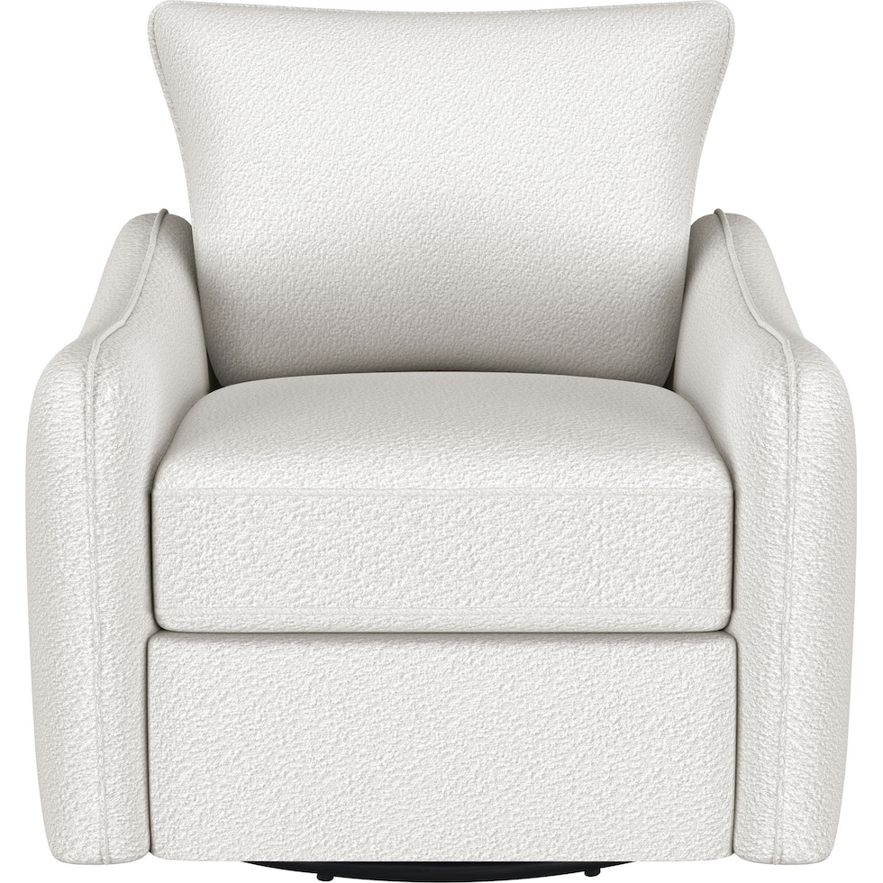 ellorie white swivel glider chair   