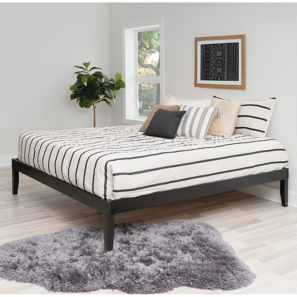 elna black king bed   