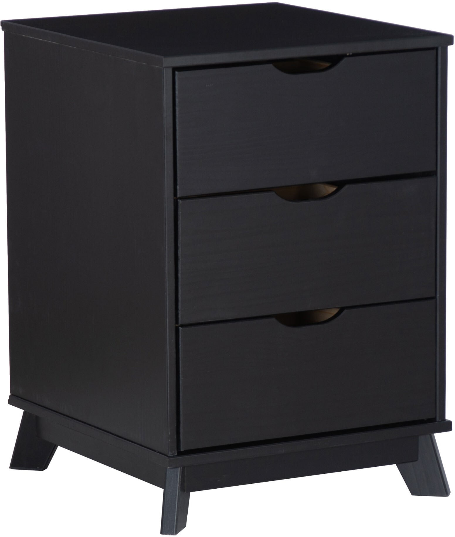 Elna 3-Drawer Nightstand - Black | American Signature Furniture
