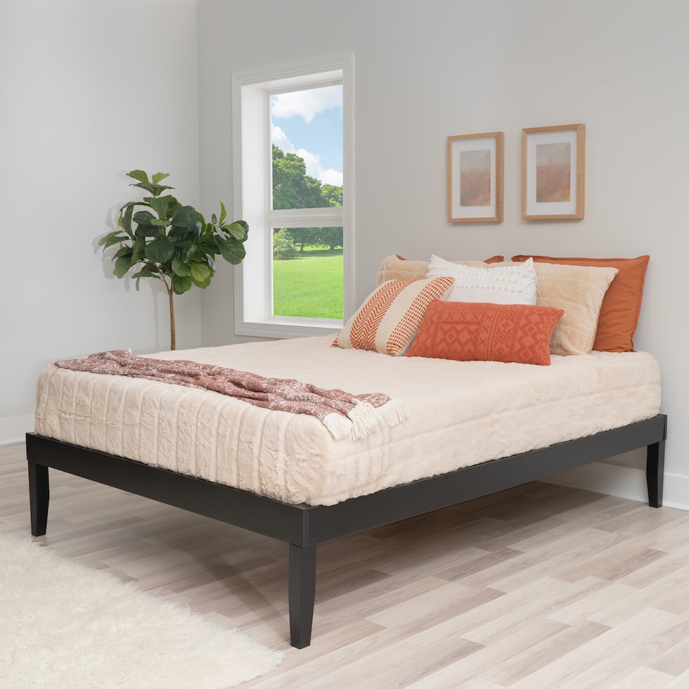elna black queen bed   