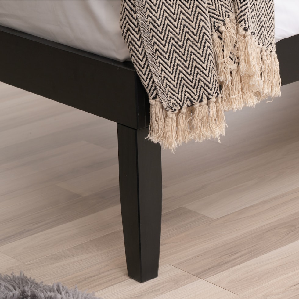 elna black queen bed   