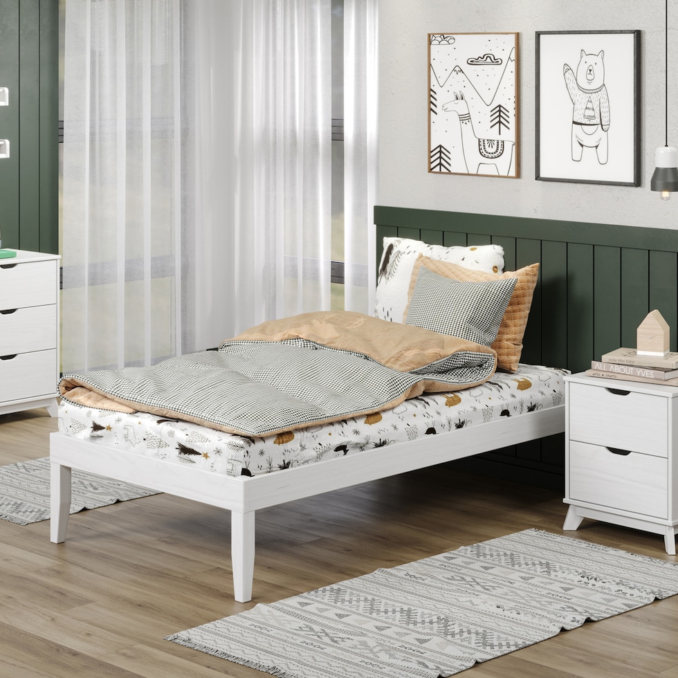 elna white twin bed   