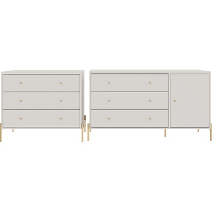 Elowen 3 Drawer Dresser and Combo Dresser Set - Off White