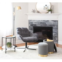 elsa gray accent chair   