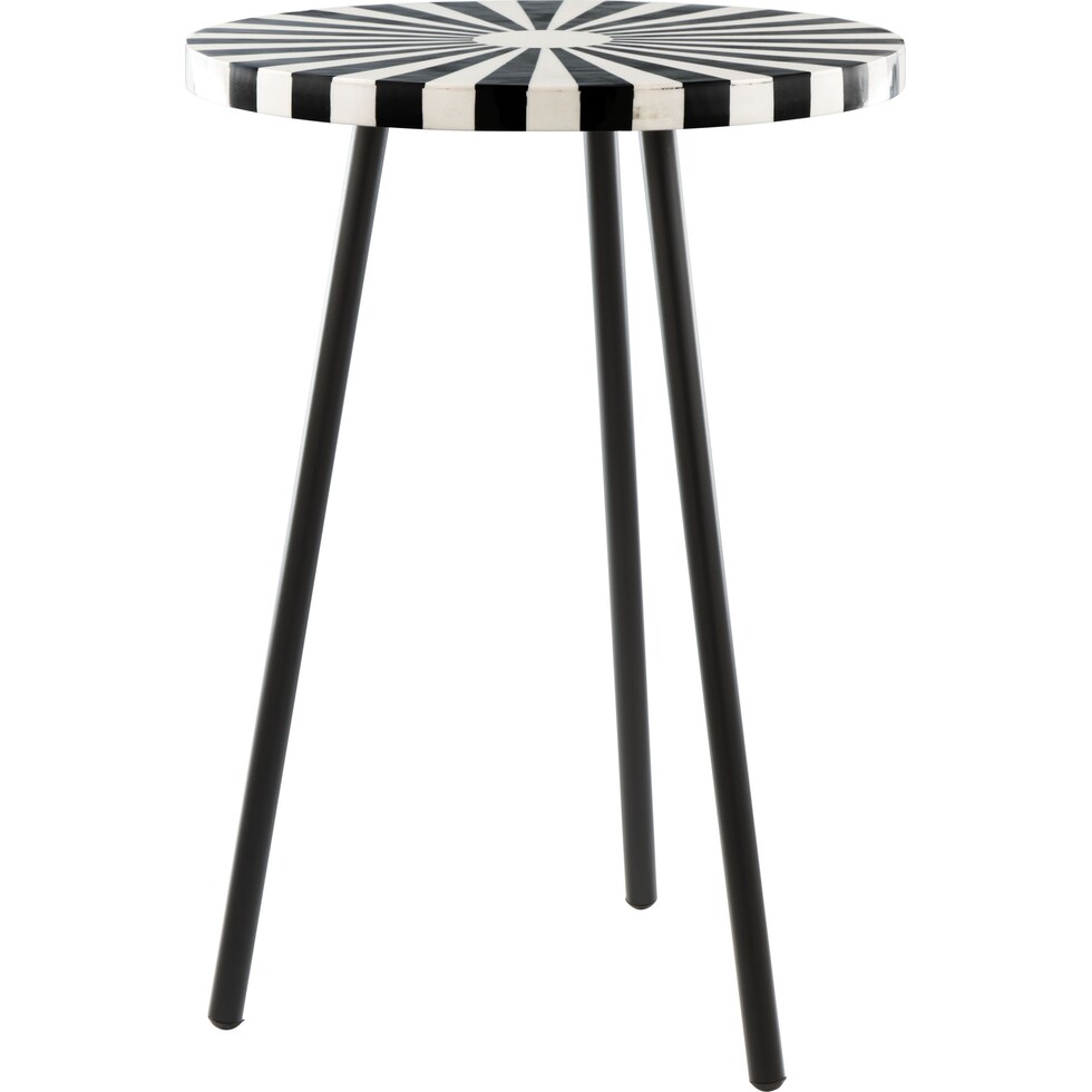 elvis black white side table   