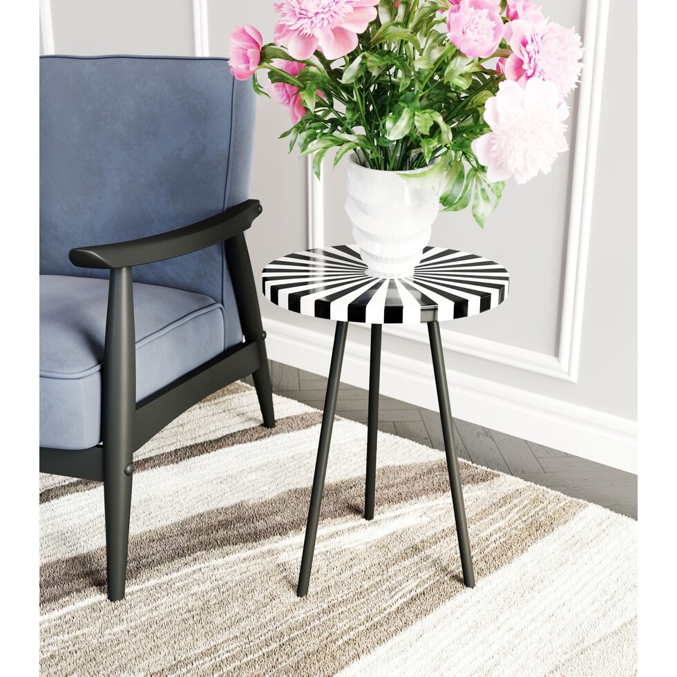 elvis black white side table   