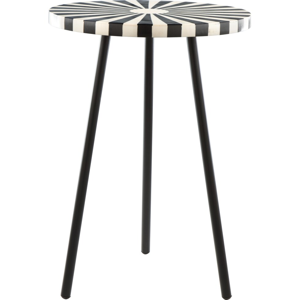 elvis black white side table   