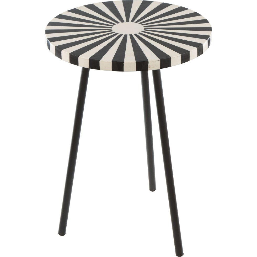 elvis black white side table   