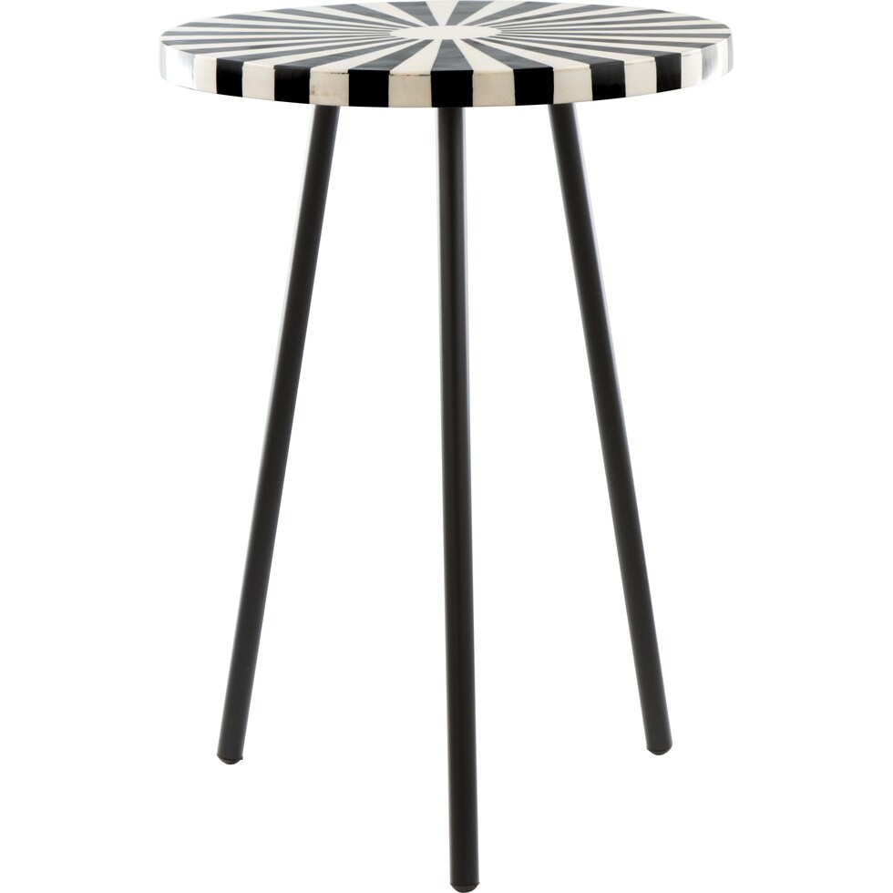 elvis black white side table   
