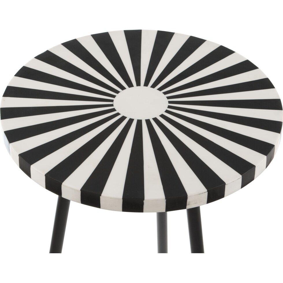 elvis black white side table   