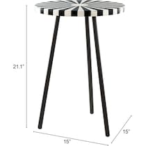 elvis black white side table   