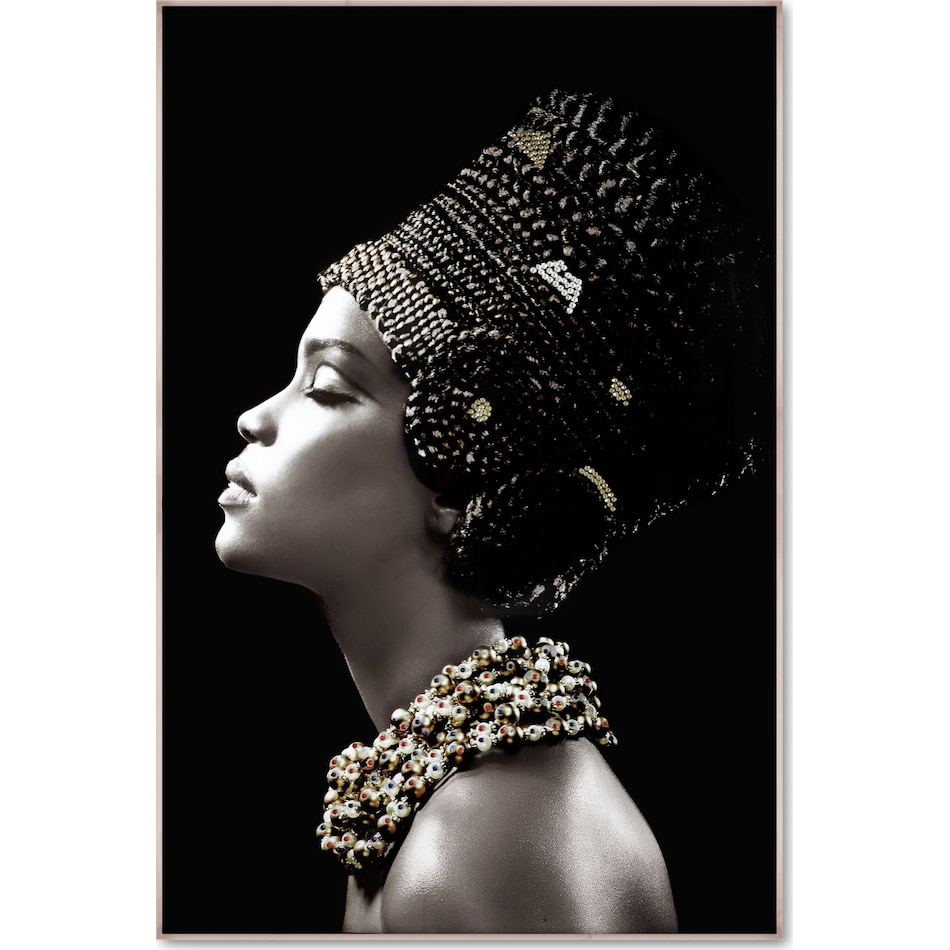 embellished headdress black wall art   