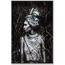 embellished headwrap black wall art   