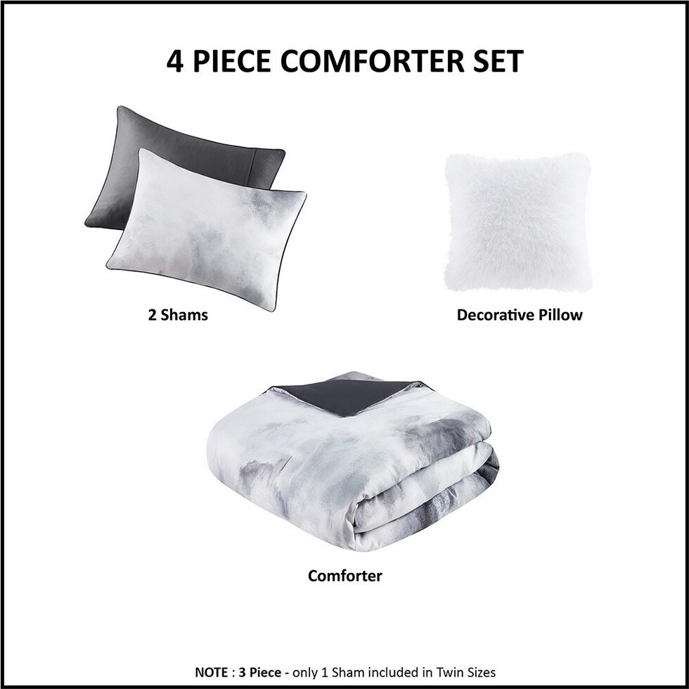 emberly gray full queen bedding set   