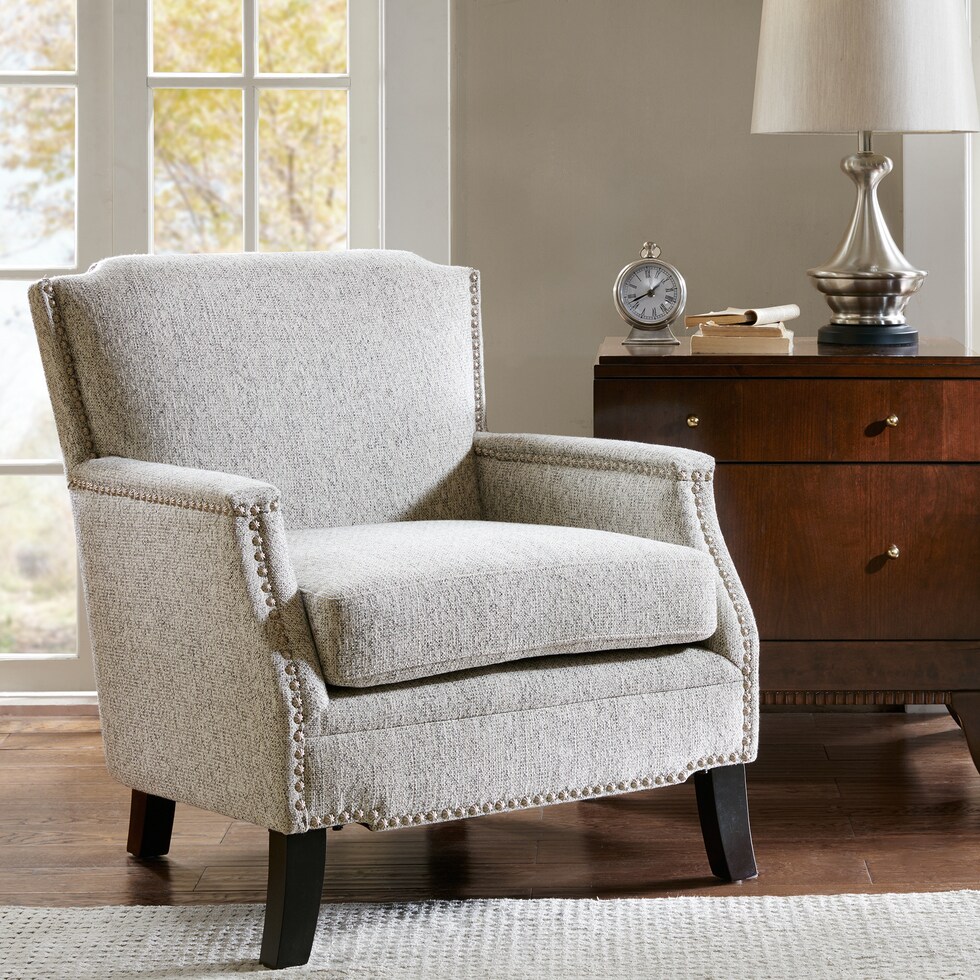embry gray accent chair   