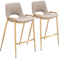 emerson beige gold counter height stool   