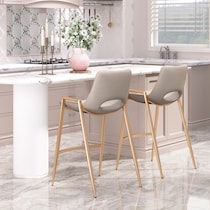 emerson beige gold counter height stool   