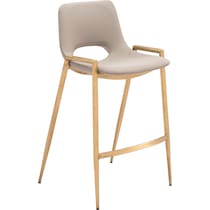 emerson beige gold counter height stool   