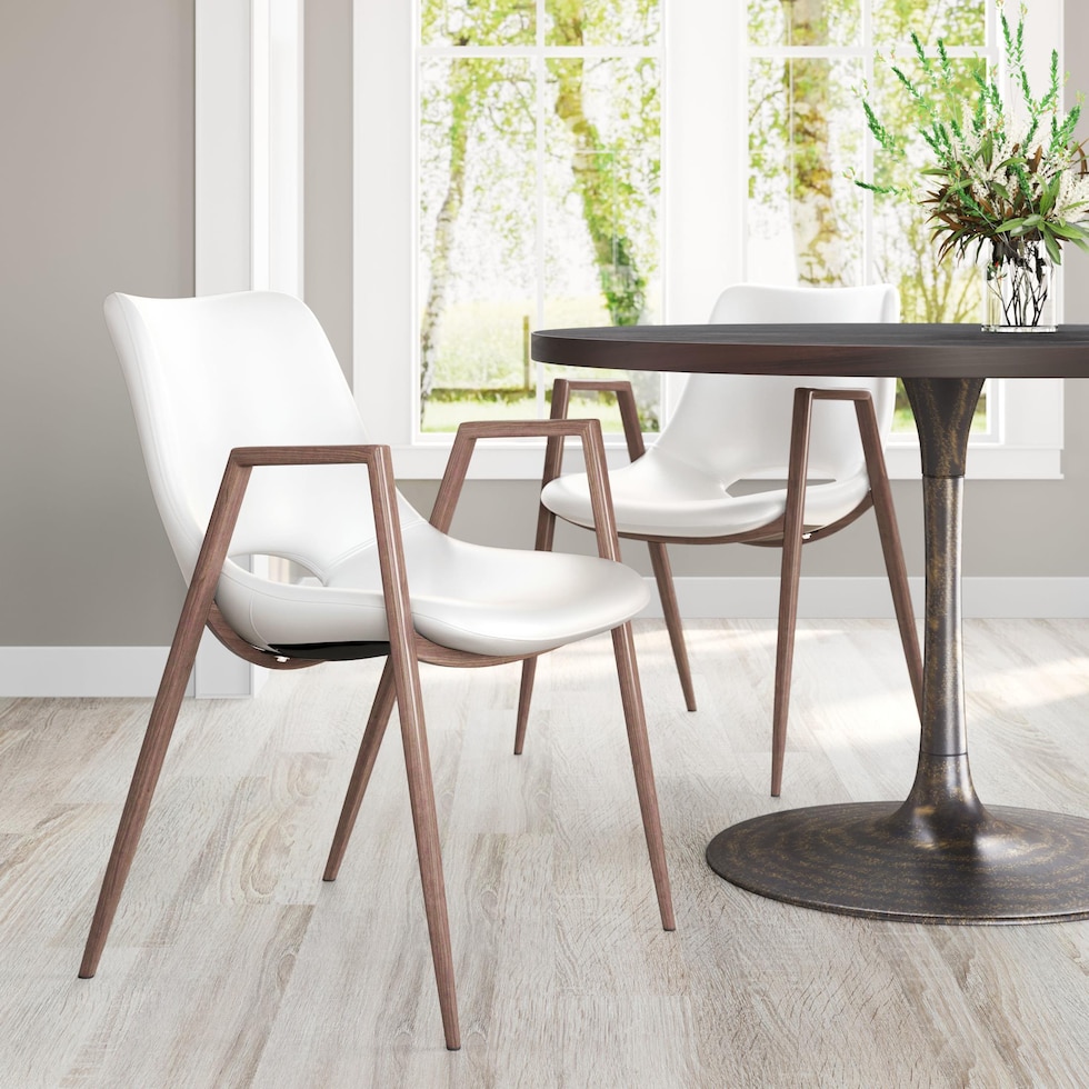 emerson white dining chair   