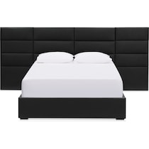 emilio black king upholstered bed   