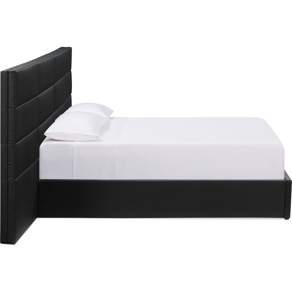 emilio black king upholstered bed   