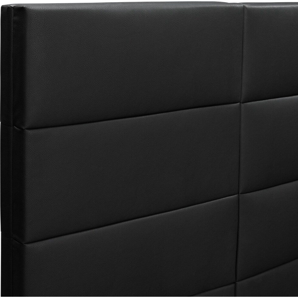 emilio black king upholstered bed   