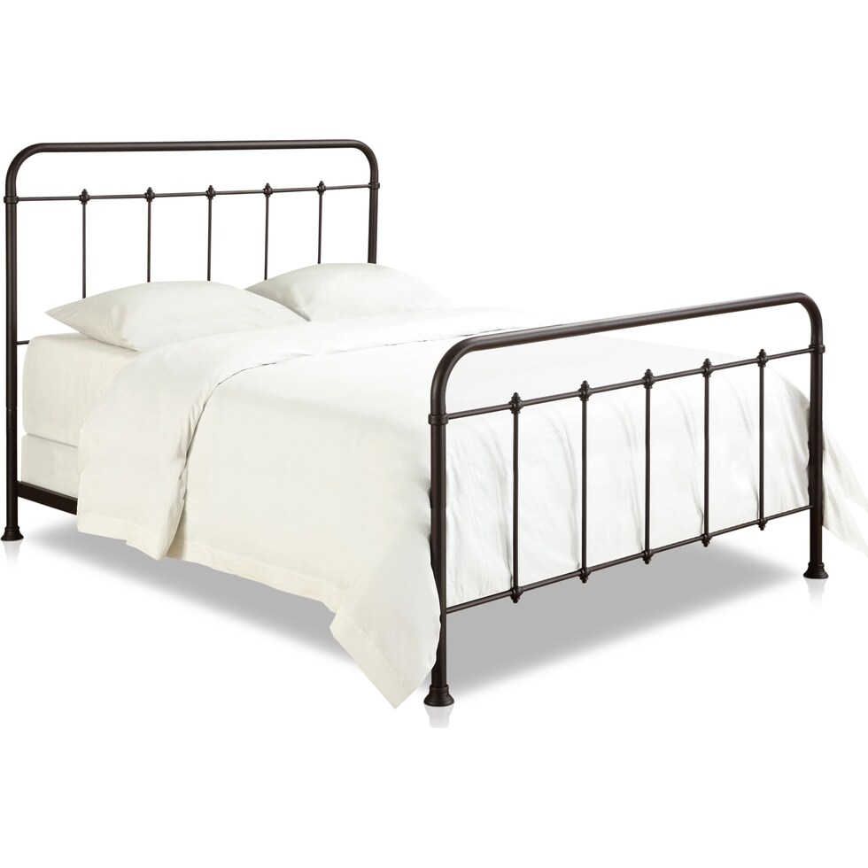emily dark brown king bed   