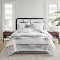 emily white gray california king bedding set   
