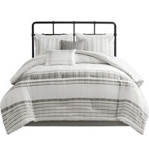 emily white gray california king bedding set   